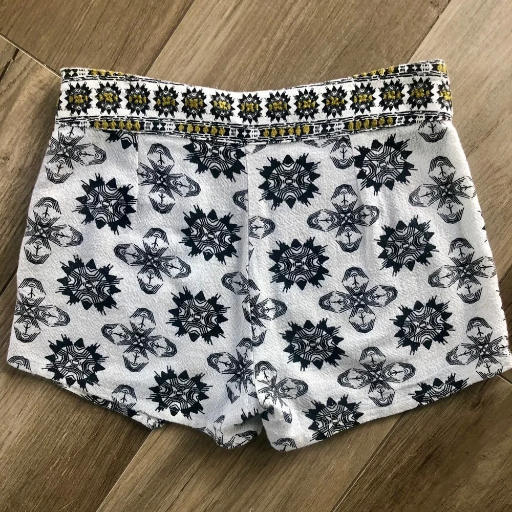 FREE PEOPLE Skort Shorts Tribal Aztec Black Cream